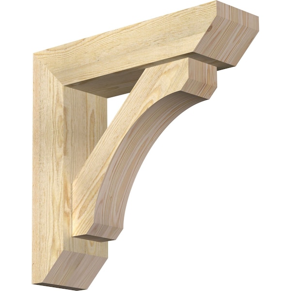 Ekena Millwork Legacy Slat Rough Sawn Bracket w/ Offset Brace, Douglas Fir, 6"W x 22"D x 22"H BKT0604X22X22LEC06RDF - main